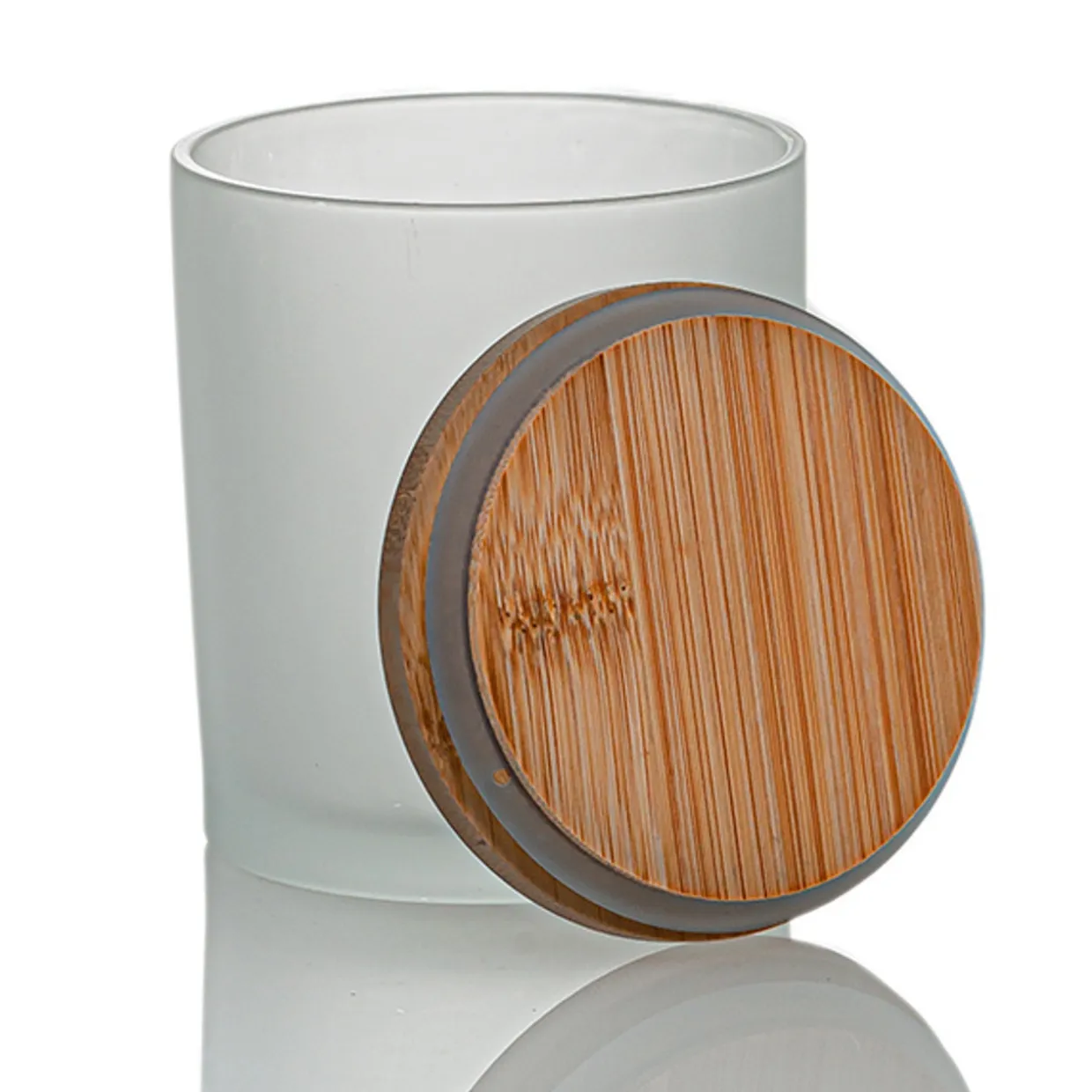 Jar Store Colored Candle Jar 14.5 Oz With Bamboo Lid | 12 Pack> Candle Jars With Lids | Cylinder Candle Jars