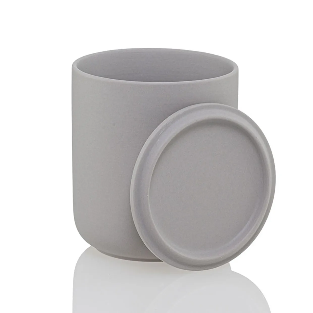 Jar Store 12.7 Oz Gray Ceramic Candle Jar With Lid | 16 Pack> Unique Candle Vessels | Candle Jars With Lids